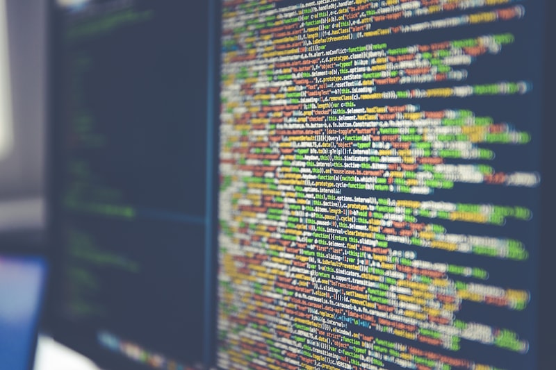 Code on a screen suggesting structured, intensive work